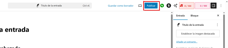 como publicar una entrada en wordpress