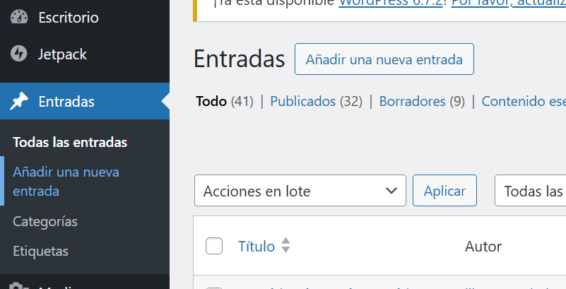 entradas wordpress