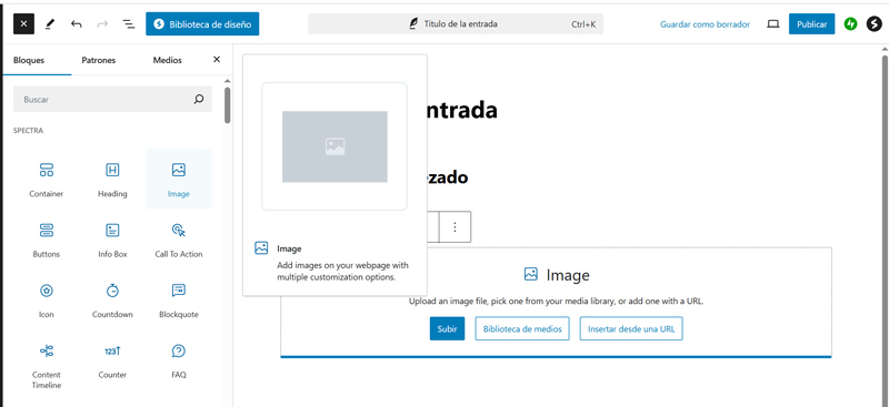 añadir bloques en wordpress